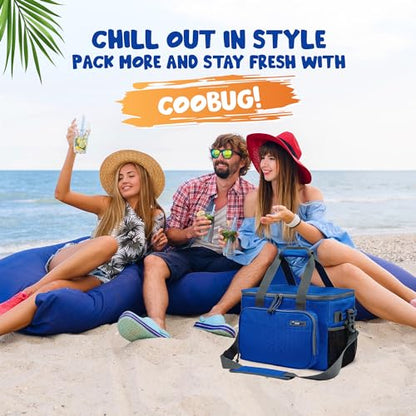 Large Cooler Bag 40-Can Capacity - Portable Soft Cooler Bags Insulated for Travel, Leakproof Collapsible Coolers for Picnic, Beach, Camping & Road Trips, Food & Drinks Travel Cooler Bag