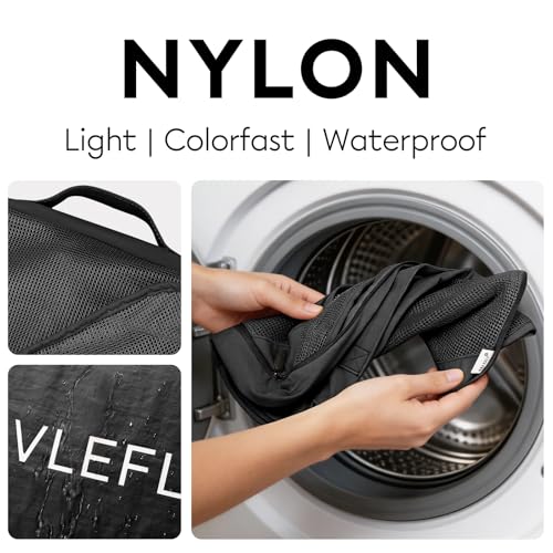 GIVLEFLY Compression Packing Cubes for Travel, 6-Piece Lightweight Luggage Organizer Bags, Space Saving Suitcase Packing Set for Women - color: Black