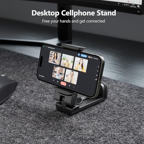 MiiKARE Airplane Travel Essentials Phone Holder, Universal Handsfree Phone Mount for Flying with 360 Degree Rotation, Accessory for Airplane, Travel Must Haves Phone Stand for Desk, Tray Table - color: Black