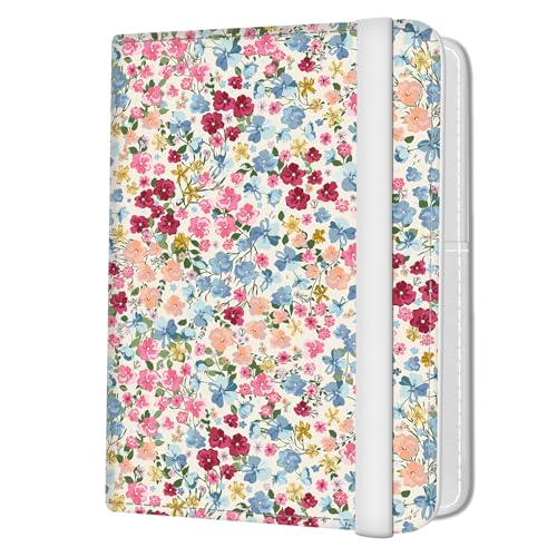 Passport Holder for Travel Essentials, Leather RFID Blocking Passport Wallet Cover Case, Cute Passport Book Holders for Women and Men Colorful Boho Flowers - color: Colorful Boho Flowers
