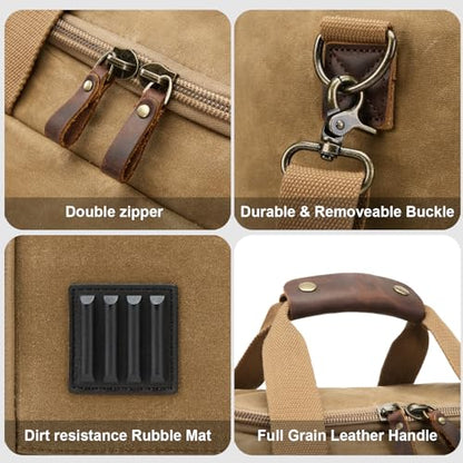 Waxed Canvas Duffel Bag 50L, Khaki | Waterproof, Travel, Overnight, Weekender - color: Khaki
