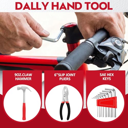 WGGE 39-Piece Home Tool Set– Durable Household Hand Tool Kit with Hammer, Screwdrivers, Pliers, Wrench, Hex Keys & More – Compact Storage Case for Home Repairs, DIY & Maintenance