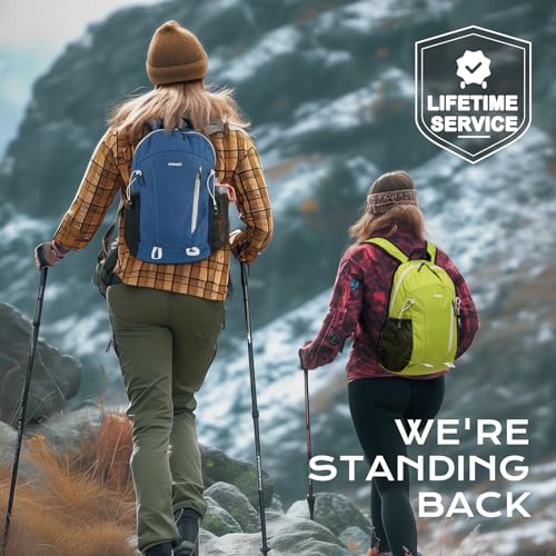 VPBAGE 15L Water-resistant Hiking Daypack, Small Backpack Travel Outdoor, Lightweight Day Pack with Tool Loops - color: Dark Blue
