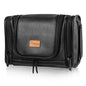 MIRASON Travel Toiletry Bag, Hanging Toiletry Bag for Men, Leather Travel Shower Bag for Toiletries Dopp Kit Bathroom Bag with Metal Hook Gift for Men (Black) - color: Black