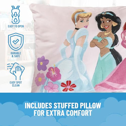 Jay Franco Kids Slumber Bag and Pillow - 54 x 27 Inch Comfy Indoor Sleeping Bag for School and Sleepovers, 2 Piece Set, Pink - Princess - color: Pink - Princess
