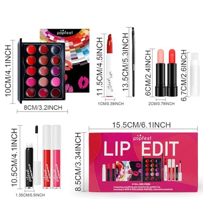FantasyDay All in One Makeup Kit for Women Full Kit Girls Makeup Gift Sets Xmas Essential Bundle Include Eyeshadow Palette Lipstick Blush Concealer Eyeliner Mascara Foundation Brush Eyebrow Pencil - color: SET006D