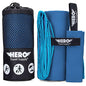Hero Microfiber Towel, Camping, Beach, Gym, Includes Bonus Washcloth (Blue, 24" x 48") - color: Blue, size: 24" x 48"