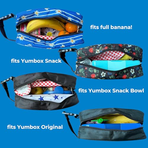 Yumbox Chill Snack Bag, Insulated Freezable Snack Bag with 2 Removable Gel Ice Packs, Cooler for Snacks & Small Meals, Freezer Safe, Lightweight, Dark Green Bag with Dinosaurs Print - color: Dinos
