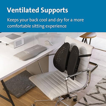 Kensington SmartFit Conform Back Rest – Adjustable Lumbar Support with Flexible Side Panels, Ergonomic Mesh Design for Improved Posture & Comfort, Universal Office Chair Fit – Black (K60412WW)