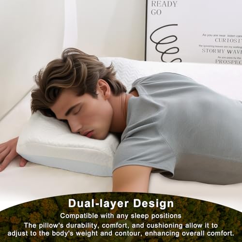 Vekkia Travel Pillow, Camping Pillow with Washable Cover,Portable Memory Foam Pillow, Ergonomic Supportive Pillow with Carry Bag,Ideal for Travel, Backpacking, Hiking, Airplane and Car-M - color: White, size: Medium