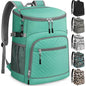 Cooler Backpack Insulated Leakproof Waterproof Backpack Cooler Bag 30/45 Cans, Large Capacity Lightweight Travel Camping Beach Backpack Cooler Ice Chest for Men and Women - color: leather blue, size: 30 Cans