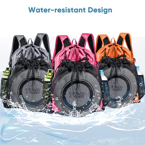 Large Beach Backpack Waterproof Sandproof - Customized Oversized Drawstring Pool Bag with Shoe Compartment for Toiletries, Towels, Gym, Travel - color: Pink