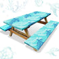 Boao 3 Pcs Vinyl Picnic Table Cover with Bench Cover 6 ft 30 x 72 Inch Waterproof Fitted Tablecloth Flannel Backing Rectangular Elastic Edged for Camping Outdoor Patio Travel(Turtle) - color: Turtle