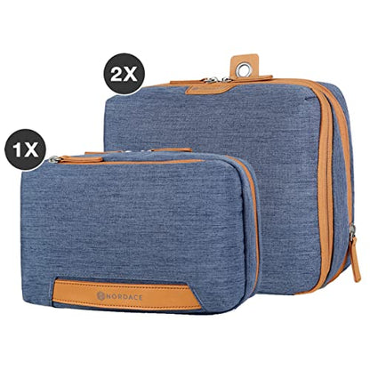 Nordace Travel Packing Organizers Set for Men and Women - 2x Packing Cubes & 1x Wash Pouch - Durable & Water Resistant (Blue) - color: Blue