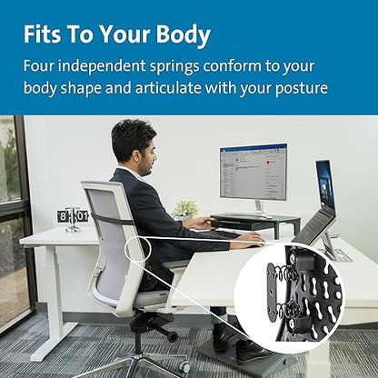Kensington SmartFit Conform Back Rest – Adjustable Lumbar Support with Flexible Side Panels, Ergonomic Mesh Design for Improved Posture & Comfort, Universal Office Chair Fit – Black (K60412WW)