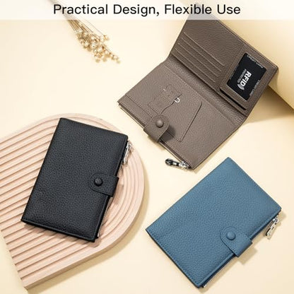 Genuine Leather RFID Blocking Passport Holder Wallet, Blue | Multi-Functional, Travel Document Organizer, SIM Card Slots - color: Blue