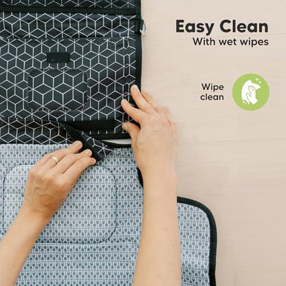 KeaBabies Portable Diaper Changing Pad, Travel, Car - Large Waterproof Baby Changing Mat, Wipeable, Padded, On The Go Travel Diaper Clutch Bag, Easy to Use Pockets for Newborn Essentials (Fox Vale) - color: Fox Vale