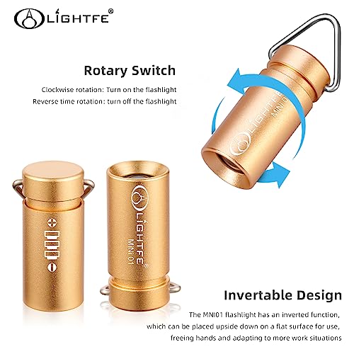 MINI01 Keychain Flashlight mini Keychain Light is Light, Small, and Bright (Mini01-Gold) - color: Mini01-Gold
