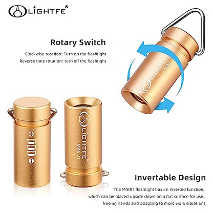 MINI01 Keychain Flashlight mini Keychain Light is Light, Small, and Bright (Mini01-Gold) - color: Mini01-Gold