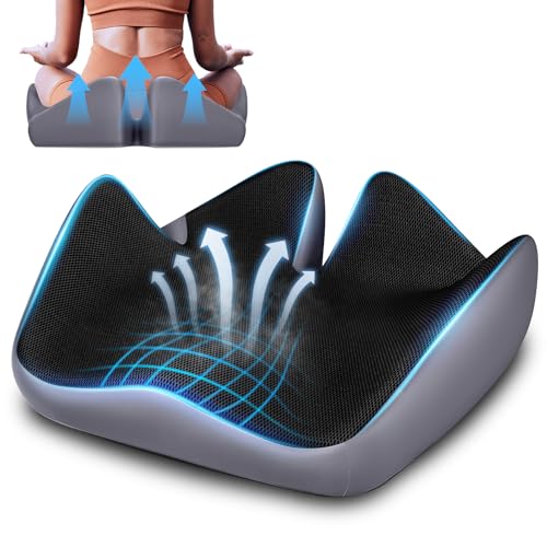 Office Chair Cushion, Large Breathable Ergonomic Seat Cushion – Pressure Relief for Tailbone/Sciatica/Back Pain from Long Sitting, Memory Foam Pad for Desk Chairs, Office Chairs & Long Trips - size: 20*16*5.8