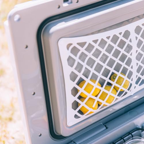 RTIC 52 Quart Ultra-Light Wheeled Hard Cooler Insulated Portable Ice Chest Box for Beach, Drink, Beverage, Camping, Picnic, Fishing, Boat, Barbecue, 30% Lighter Than Rotomolded Coolers - color: White & Grey