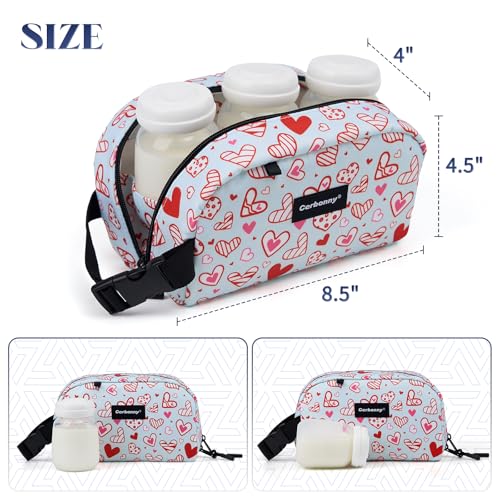 Cerbonny Small Cooler Bag, Freezable Snack Bag, Mini Cooler, Small Insulated Bag For Work,Travel, Picnic, Camping & Daily Use,Blue Heart - color: Blue Heart
