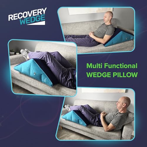 Leg Elevation Pillow by Recovery Wedge, Inflatable Wedge Pillow for Sleeping and Post-Surgical, Improve Circulation and Reduce Swelling, Speed Injury Recovery. (Medium Triangle) - size: Medium Triangle