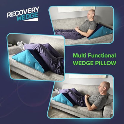 Leg Elevation Pillow by Recovery Wedge, Inflatable Wedge Pillow for Sleeping and Post-Surgical, Improve Circulation and Reduce Swelling, Speed Injury Recovery. (Medium Triangle) - size: Medium Triangle