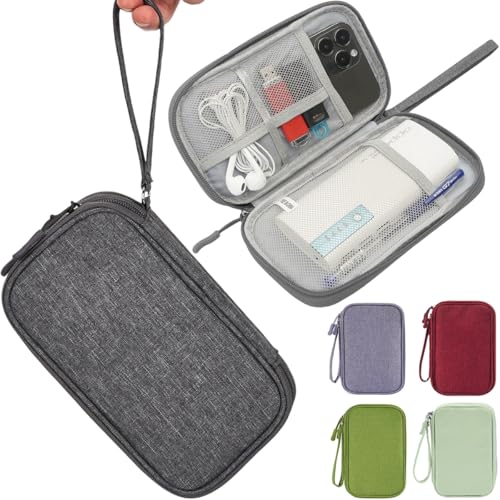 CAAORDKSO Electronic Organizer Travel USB Cable Accessories Case Bag, Waterproof Electronics Accessories Bag Organizer Case for USB, Cable, Cord, Charger, Phone, Power Bank, Earphone (Dark Gray) - color: Dark Gray