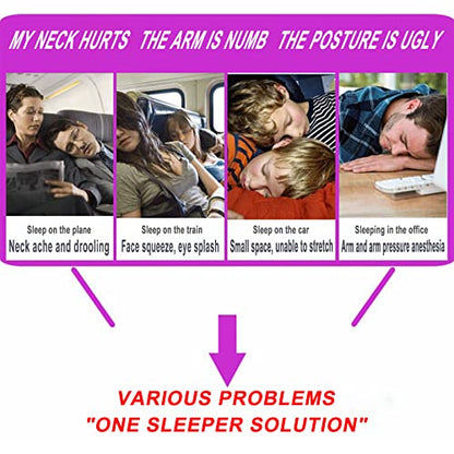 Inflatable Travel Pillow for Airplanes-Neck Support Pillow for Long Flights, Portable & Comfortable Airplane Sleep Pillow, Blow Up Pillow for Travel, Office, Camping (Ergonomic Design, Easy to Carry)