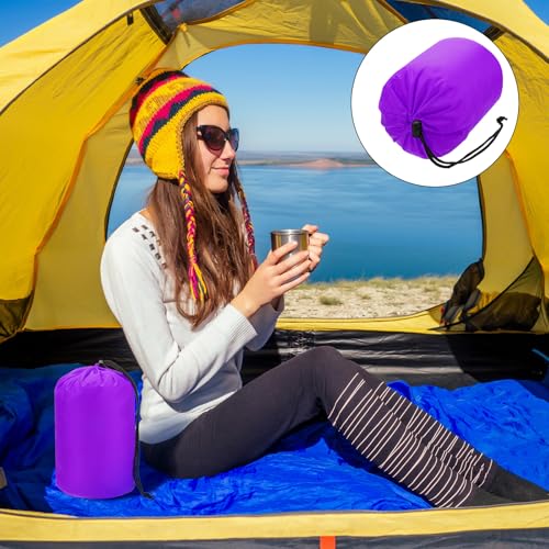 Stuff Sack [2PCS] - Waterproof Outdoor Storage Sacks Use for Backpacking & Traveling & Hiking - [Purple-5 x 10 in/ 13 x 25 CM] Ultralight Drawstring Bags - color: Purple