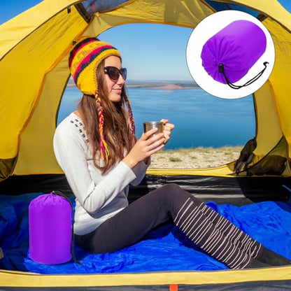 Stuff Sack [2PCS] - Waterproof Outdoor Storage Sacks Use for Backpacking & Traveling & Hiking - [Purple-5 x 10 in/ 13 x 25 CM] Ultralight Drawstring Bags - color: Purple
