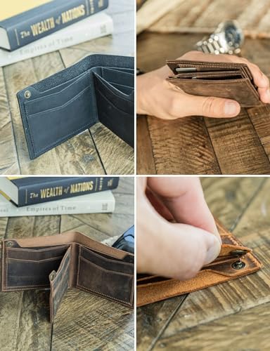 Handcrafted Genuine Leather Wallets, Minimalist Cardholders, and Passport Covers, Handmade Gift - color: Camel, style: Snap Wallet