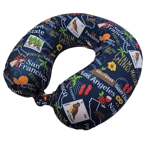Wolf Essentials Adult Soft Memory Foam 12 x 13-inch Travel Neck Pillow, Compact, Perfect for Plane or Car, California - style: California