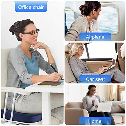 WAOAW Car Seat Cushion, Coccyx Cushion, Tailbone Pain Relief Cushion, Memory Foam Chair Pad for Back, Coccyx, Tailbone Pain Relief - color: Blue