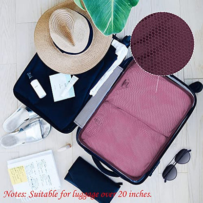 Packing Cubes Set, 2 Pcs Packing Organizers Set for Suitcases (Burgundy) - color: Burgundy