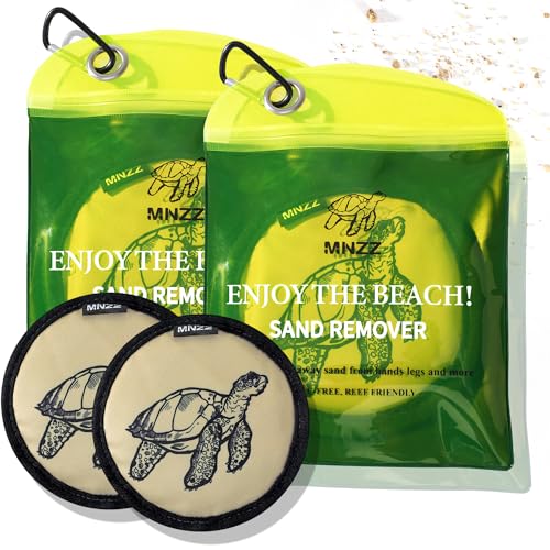 MNZZ Beach Sand Remover Sand Eraser Adult Women Men Summer Essentials Sunscreen Chair Cover Towel Blanket Shell Tote Bag Tent Umbrellas Shovel Castle Building Cup Holder Clip Hat Canopy Shade 2Pcs - color: 2pcs Cute Round Turtle