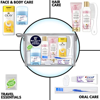 Convenience Kits International Women’s Deluxe Kit 10 PC Kit Featuring: Sulfate Free Hair, Face & Body, Oral Care, Travel-Size Travel Essentials - style: Miracle Moisture Kit