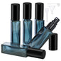 Segbeauty Glass Perfume Bottles, 5 Pack 10ML Refillable Mini Perfume Bottle Travel, Portable Leak-proof Square Spray Pump Bottle Atomizer Dispensing Containers with Lids for Fragrance Essential Oil - color: Dark Blue-black, style: Mini Bottles