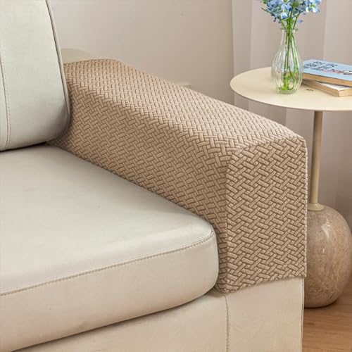 Yoovat Couch Arm Covers Sofa Arm Cover armrest Covers for Sofa Couch Armrest Cover Chair Arm Cover Set of 2 (Texture-Light Coffee, Medium (Set of 2)) - color: Texture-light Coffee, size: Medium (Set of 2)