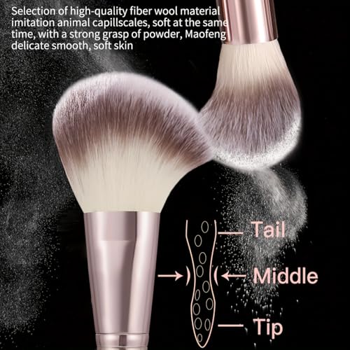 HGHDBT 44Pcs Brown Makeup Brushes Set Professional Makeup Kit Multi-functional Makeup Tool Set with Facial Makeup Accessories, Foundation Makeup Brush Kit Eye and Face Make up Brushes & Tools - color: Brown 30K