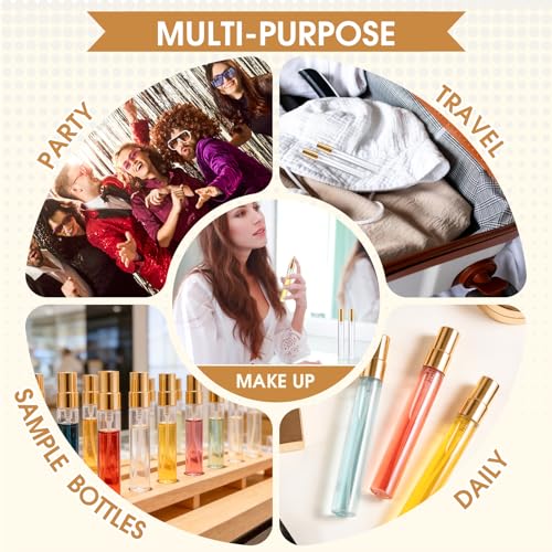 Mini Glass Spray Bottle 50pcs 10ml Clear Spray Bottle Empty, Fine Mist Refillable Mini Perfume Spray Bottle, Perfume Atomizer, Travel Spray Bottle For Hair, Small Empty Sample Containers Portable - size: Spray Bottle10ml-50P