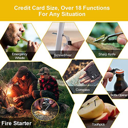 20-in-1 Snowflake Multi Tools & Upgraded Credit Card Tool - Christmas Birthday Gifts for Adult Men Women