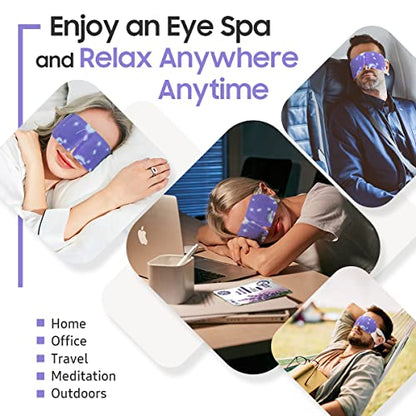 BeHoomi 20 Packs Steam Eye Mask, Heated Eye Mask Warm Compress for Eyes, Disposable Self Heating Steam Mask for Home, Sleep, Spa, Travel Essentials & Relaxation Gifts for Women (Lavender)