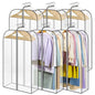 LANDNEOO 6 Pack Clear Garment Bags for Hanging Clothes with Zippers on Double Sides - 10'' Clothes Storage for Coat, Dress, and Fur in Closet - 40'' Long Suit Bags - size: 40 inch