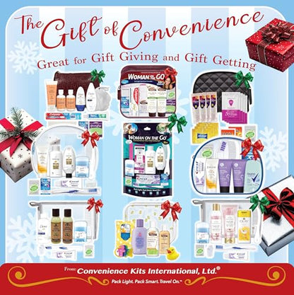 Convenience Kits International Women’s Super Premium 31 PC Travel Kit Featuring: Ensemble of Travel-Size Hair Care Products Plus Face, Body, Oral Care, Travel Essentials in Large Purple Toiletry Bag - style: Super Premium Kit