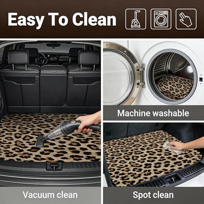Car Trunk Mat - Universal Size 29" x 39", Leopard Print Pattern Cargo Liner, Car Accessory for SUVs/Sedan/Wagons, Durable Protective Mat, Trunk Liner for Families/Travel Enthusiasts - style: Leopard Print-4