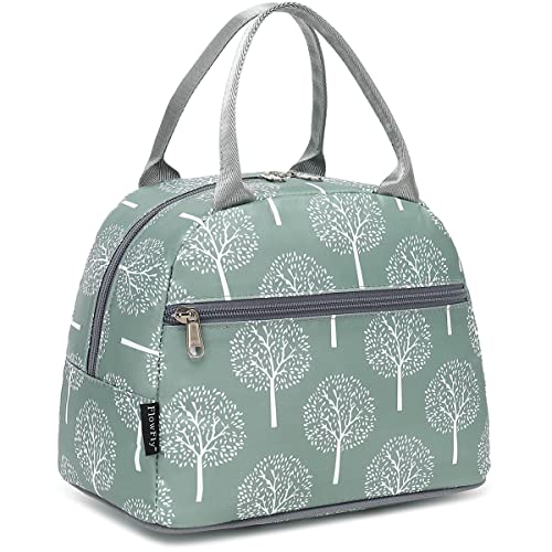 FlowFly Lunch Bag for Women Insulated Lunch Box Corduroy Lunch Tote Cooler for Travel Work Picnic, Dandelion - color: Dandelion