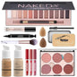 12-Color Pro Makeup Kit for Women - Eyeshadow, Foundation, Lipstick, Blush, Brushes, Eyeliner Stamp - color: Set 2