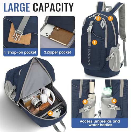 Hiking Backpack, 30L Lightweight Camping Water Resistant Large Hiking Bag Outdoor Travel Daypack for Men Wome - color: Blue